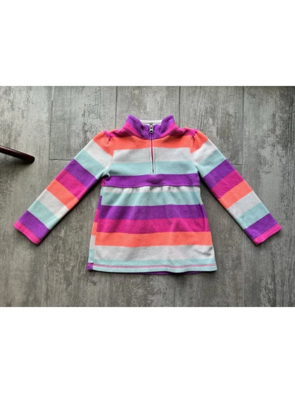 Toddler Little Girls Fleece Rainbow Half Zip Pullover Lightweight Jacket 5T
